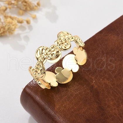 Brass Finger Rings for Women RJEW-B119-08G-1