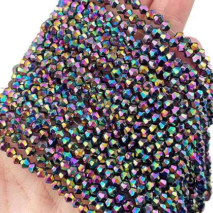 Transparent Electroplate Glass Beads Strands EGLA-A039-T3mm-UA02-1