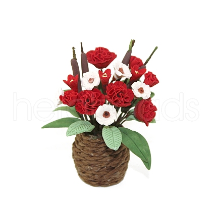 Resin Flower Potted Ornaments PW-WG52695-02-1