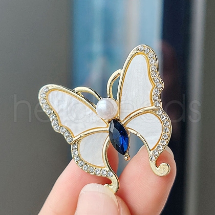 Butterfly Alloy Rhinestone Brooches for Backpack Clothes PW-WG36D64-03-1