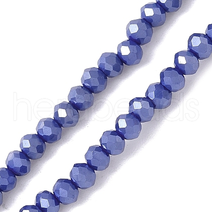 Electroplate Transparent Glass Beads Strands GLAA-XCP0001-61-3mm-1