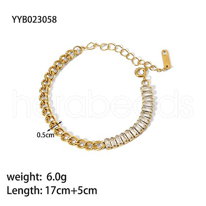 Simple Stainless Steel Chain Link Bracelets for Summer Beach PM6439-14-1