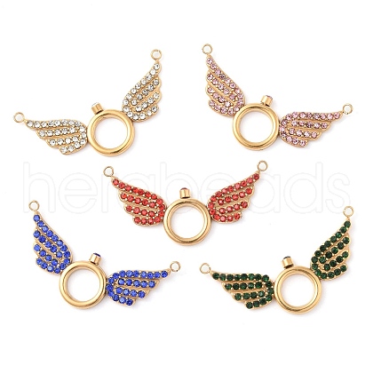 304 Stainless Steel Rhinestone Pendants STAS-Q340-08G-1