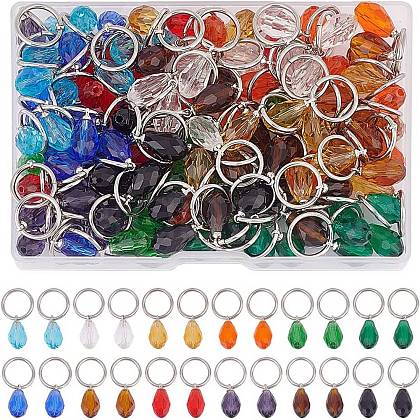 120Pcs 12 Colors Glass Charms PALLOY-GO00011-1