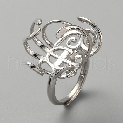 Adjustable Brass Ring Components KK-WH0031-84P-1