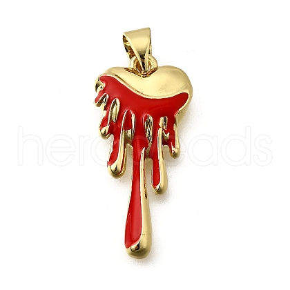 Brass Enamel Pendants KK-V013-01G-1