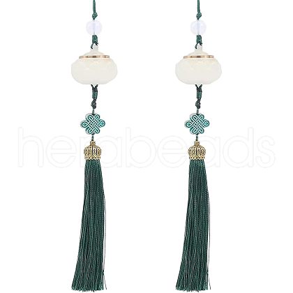 Resin Luminous Lotus Pendant Decorations HJEW-WH0042-56-1