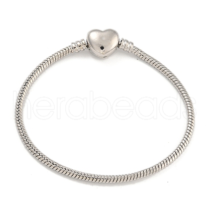 2.5mm Brass European Style Round Snake Chain Bracelets for Jewelry Making BJEW-P338-02P-1