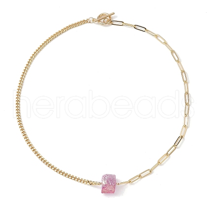 Electroplated Natural Quartz Hexagon Prism Pendant Necklaces NJEW-JN04996-03-1