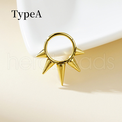 316 Surgical Stainless Steel Spike Hoop Nose Rings WG34C30-27-1