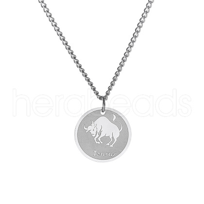 Non-Tarnish Stainless Steel 12 Constellation Pendant Necklaces for Sweater FZ0908-5-1