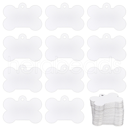 BENECREAT 30Pcs Blank Double-sided Heat Transfer Aluminium Pendants DIY-BC0012-89A-1