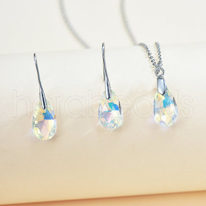 Alloy with Clear AB Glass Pendant Necklace & Stud Dangle Earring FS-WGCC2DF-04-1