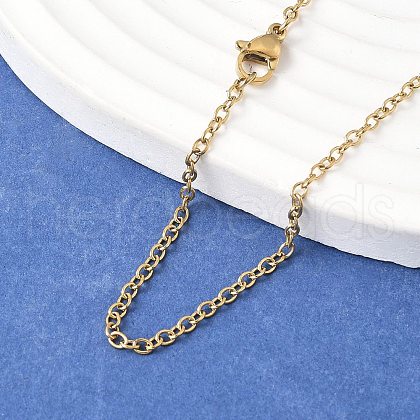 Trendy Unisex 304 Stainless Steel Cable Chain Necklaces NJEW-L043-16G-1