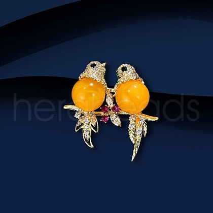 Magpie Alloy Rhinestone Brooches for Backpack Clothes PW-WG4E8D5-01-1