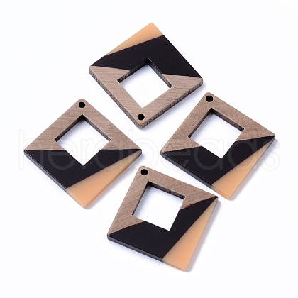 Resin & Walnut Wood Pendants RESI-N025-006A-B02-1