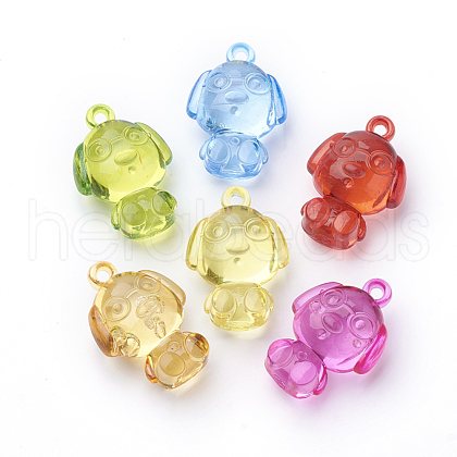 Transparent Acrylic Puppy Pendants TACR-T002-10-1