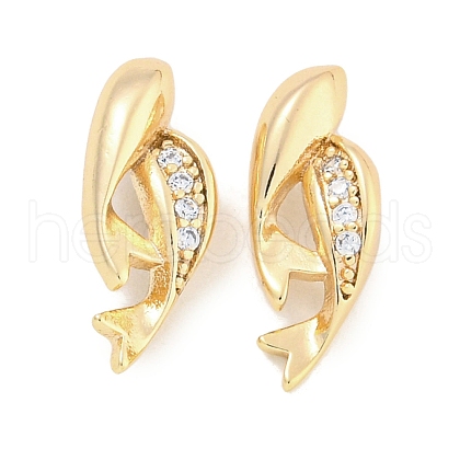Brass Micro Pave Clear Cubic Zirconia Pendantsn KK-S386-31G-1