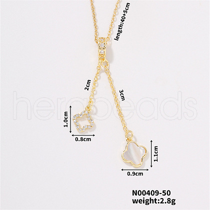 Fashionable Four-leaf Clover Collarbone Necklace with Shiny Diamonds XM0193-1