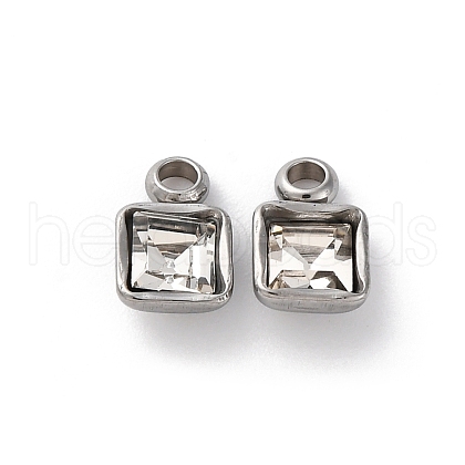 304 Stainless Steel Rhinestone Pendants STAS-B090-02P-09-1