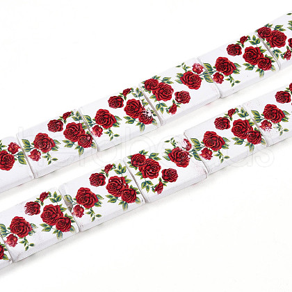 Printed Glass Beads GLAA-N008-01D-1