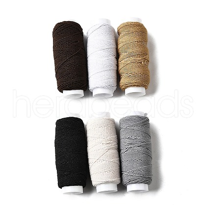 6Pcs 6 Colors Round Polyester Ultra-Thin Elastic Thread for Sewing Machines EW-K001-01A-0.5mm-1