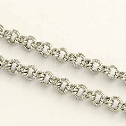 Tarnish Resistant 304 Stainless Steel Double Link Rolo Chains CHS-R009-07-1
