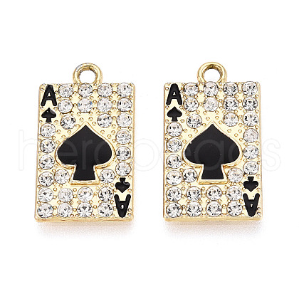 Rack Plating Alloy Crystal Rhinestone Pendants RB-L036-VF917-2-1