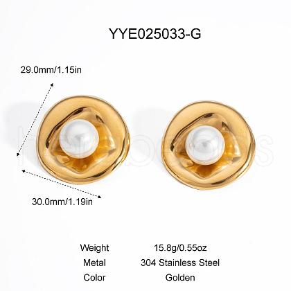 Round Stainless Steel Stud Earrings for Women YG0188-1-1