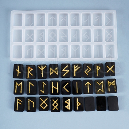 Runes/Futhark/Futhorc Silicone Molds DIY-K017-17-1