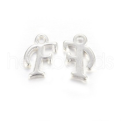 Silver Color Plated Alloy Letter Pendants PALLOY-J718-01S-F-1