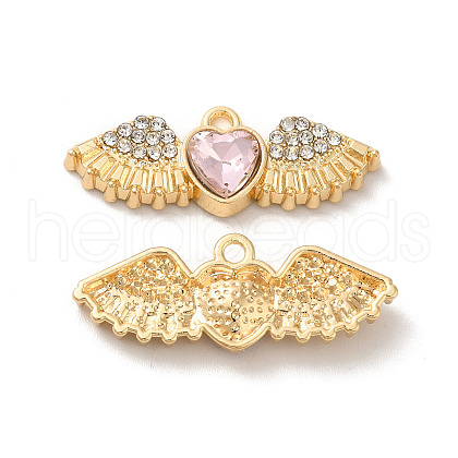 Rack Plating Alloy Rhinestone Charms PALLOY-O106-03G-01-1