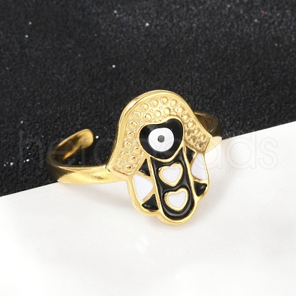 304 Stainless Steel Adjustable Cuff Rings RJEW-Q015-01G-D-1