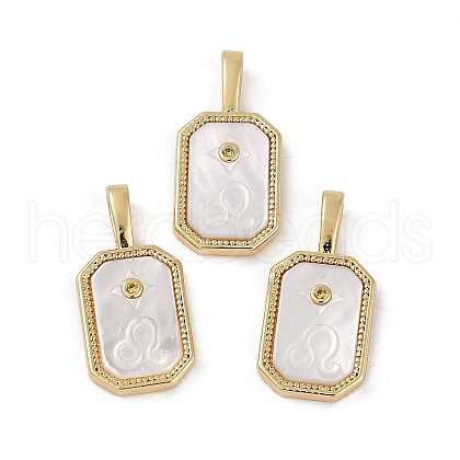 Rack Plating Brass Micro Pave Cubic Zirconia Pendants KK-U032-90G-10-1