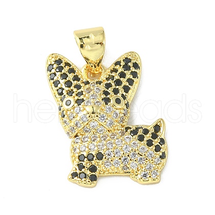 Brass Micro Pave Cubic Zirconia Pendants ZIRC-F138-04G-1