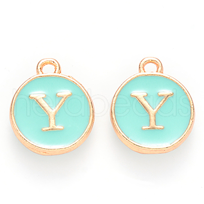 Golden Plated Alloy Enamel Charms X-ENAM-S118-05Y-1