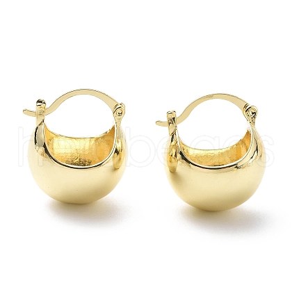 Brass Basket Thick Hoop Earrings for Women EJEW-G333-04G-1