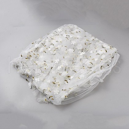 Unicraftale 1Pc Flower Pattern Milk Fiber Mesh Fabric DIY-UN0006-50B-1