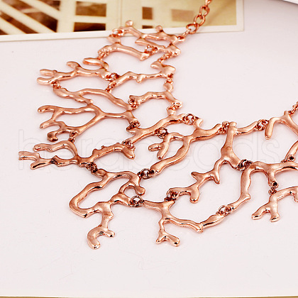 Alloy Bib Necklaces foe Women FS-WGD6134-02-1