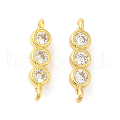 Rack Plating Brass Micro Pave Cubic Zirconia Links KK-S396-62G-1