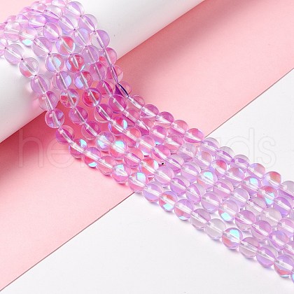 Synthetic Moonstone Beads Strands G-E573-02B-20-1
