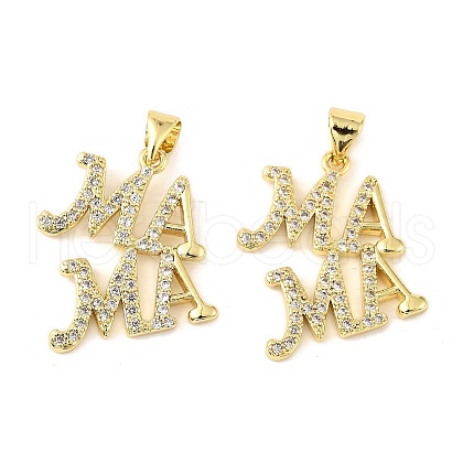 Brass Micro Pave Cubic Zirconia Pendants KK-M324-02J-G-1