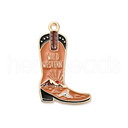 Western Cowboy Theme Alloy Enamel Pendants FIND-V001-04G-02-1