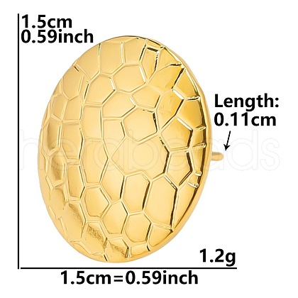 Stylish Irregular Flat Round 304 Stainless Steel Stud Earrings for Women YH2174-10-1