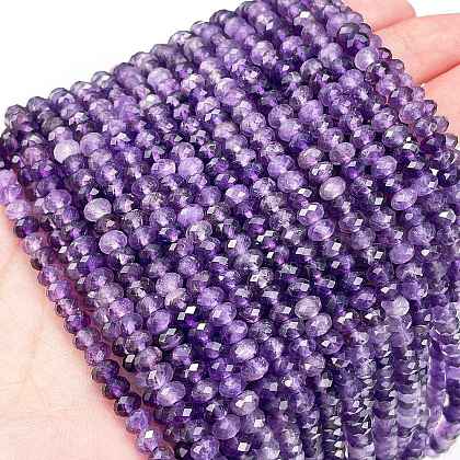 Natural Amethyst Beads Strands X-G-C127-B02-01-1