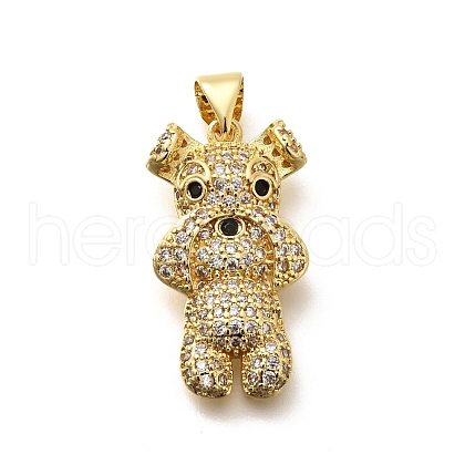 Rack Plating Brass Micro Pave Cubic Zirconia Enamel Pendants X-KK-L226-032G-01-1