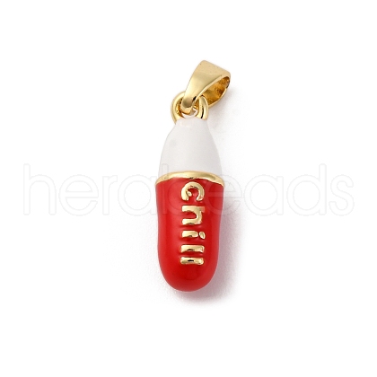 Brass Enamel Pendants KK-Q098-40G-A-1