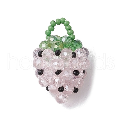 Glass Seed Beaded Pendants PALLOY-GD00003-02-1