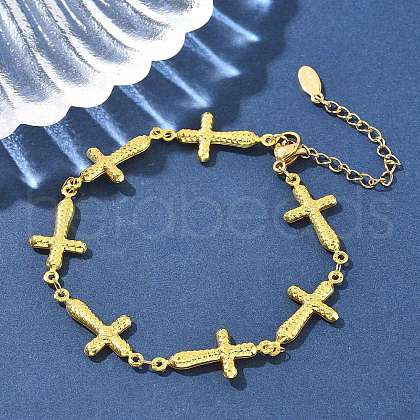 201 Stainless Steel Link Bracelets for Women BJEW-Z103-01G-02-1