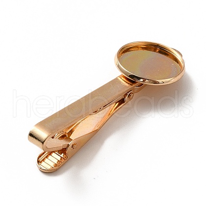 Brass Tie Clip Cabochon Settings KK-A159-01KCG-1